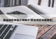 新加坡区块链公司简介[新加坡区块链牌照]