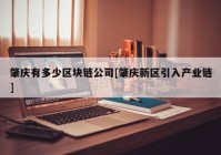 肇庆有多少区块链公司[肇庆新区引入产业链]