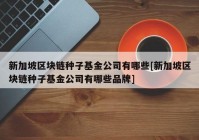 新加坡区块链种子基金公司有哪些[新加坡区块链种子基金公司有哪些品牌]